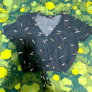 Blue and white formal but casual top